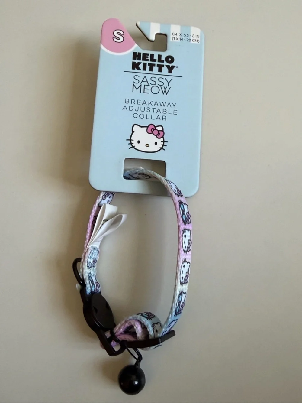 NWT Hello Kitty Pink Meow Adjustable Breakaway Collar with Bell